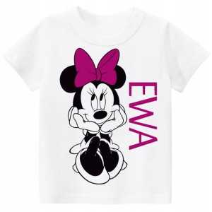 Koszulka Myszka Minnie imię dziecka PREZENT r. 140