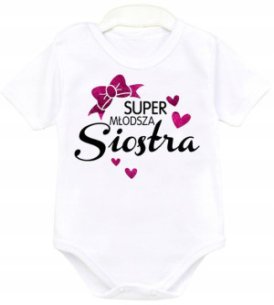 Body krótki rękaw Super młodsza siostra r. 98