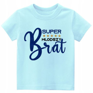 Koszulka z nadrukiem Tshirt Super młodszy brat 122