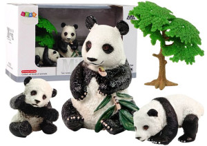 Zestaw Pandy Panda Dorosła Młode Zwierzęta Figurk