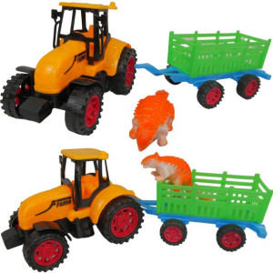 Zestawtraktor Przyczepa Maszyna + Dinozaur  Mega
