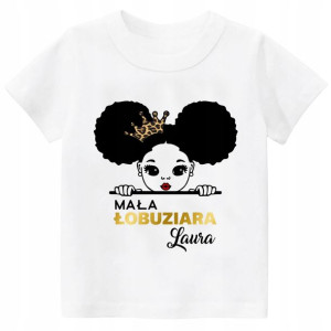 Koszulka MAŁA ŁOBUZIARA Panterka IMIĘ r.128