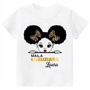 Koszulka MAŁA ŁOBUZIARA Panterka IMIĘ r.134