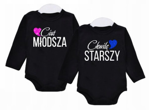 Zestaw body dł. rękaw dla bliźniaków PREZENT r.68