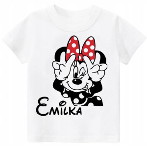 Koszulka Myszka Minnie imię dziecka PREZENT r. 104