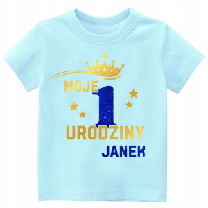 Koszulka URODZINY Moje 1Urodziny Brokat IMIĘ r.98