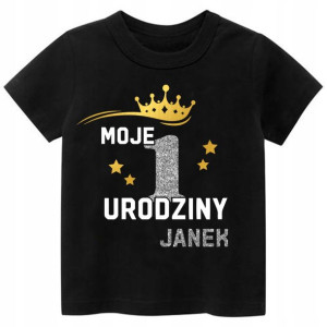 Koszulka URODZINY Moje 1Urodziny Brokat IMIĘ r. 98