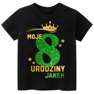 Koszulka URODZINY Moje 8 Urodziny BROKAT Imię 134
