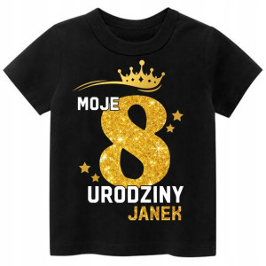 Koszulka URODZINY Moje 8 Urodziny BROKAT Imię 140