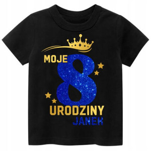 Koszulka URODZINY Moje 8 Urodziny BROKAT Imię 140