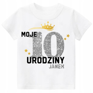 Koszulka URODZINY Moje 10 Urodziny BROKAT Imię 164