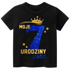 Koszulka URODZINY Moje 7 Urodziny BROKAT Imię 140