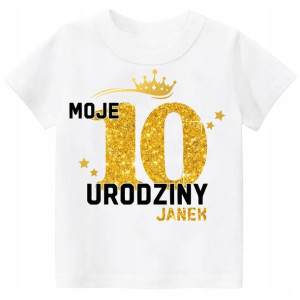 Koszulka URODZINY Moje 10 Urodziny BROKAT Imię 152