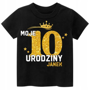 Koszulka URODZINY Moje 10 Urodziny BROKAT Imię 146