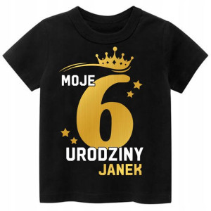 Koszulka URODZINY Moje 6 Urodziny Imię r.122