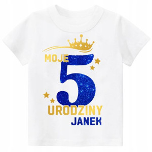 Koszulka URODZINY Moje 5 Urodziny BROKAT Imię 122