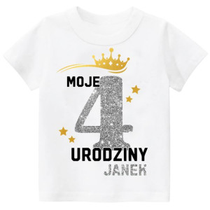 Koszulka URODZINY Moje 4 Urodziny BROKAT Imię 104