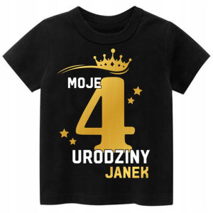 Koszulka URODZINY Moje 4 Urodziny Imię r.104