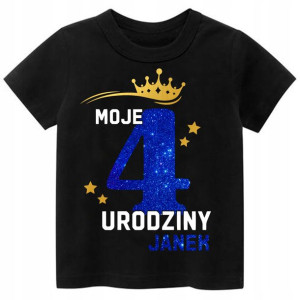 Koszulka URODZINY Moje 4 Urodziny BROKAT Imię 116