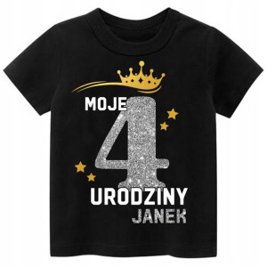 Koszulka URODZINY Moje 4 Urodziny BROKAT Imię 122