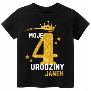 Koszulka URODZINY Moje 4 Urodziny BROKAT Imię 110