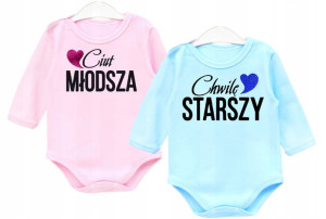 Zestaw body dł. rękaw dla bliźniaków PREZENT r.92