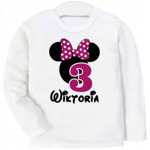 Bluzka koszulka 3 URODZINY MYSZKA MINNIE r 98