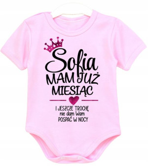 Body kr. rękaw Mam już miesiąc IMIĘ DZIECKA r. 68
