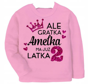 Bluzka URODZINY Ale gratka mam 2 latka IMIĘ r.92