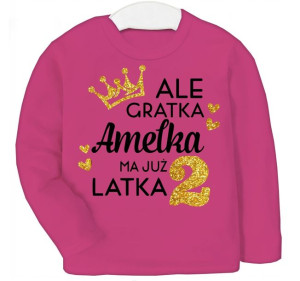 Bluzka URODZINY Ale gratka mam 2 latka IMIĘ r.86