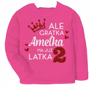 Bluzka URODZINY Ale gratka mam 2 latka IMIĘ r.92