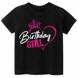 Koszulka URODZINY BIRTHDAY GIRL BROKAT r. 128