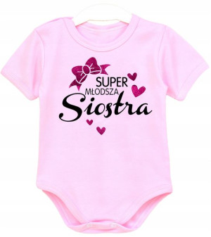 Body krótki rękaw Super młodsza siostra r. 86