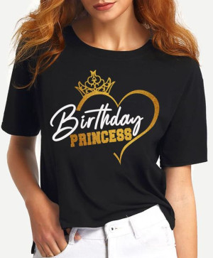 Koszulka Urodziny Birthday Princess Brokat Xl