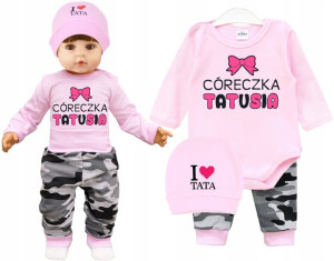 Komplet niemowlęcy moro Córeczka tatusia r. 104