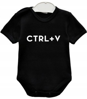 Body dziecięce z nadrukiem CTRL+V PREZENT r. 74