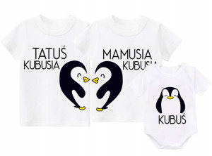 Zestaw 2 Koszulek + Body Mama Tata Dziecko Prezent