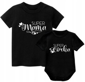 Zestaw koszulek Super Mama Super Córka Prezent 62