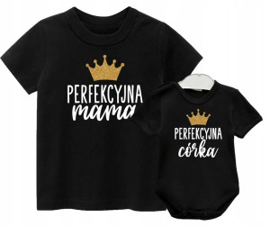 Zestaw koszulek Perfekcyjna Mama Córka Prezent 68