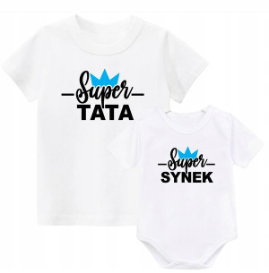 Zestaw koszulek Super TATA SYNEK Prezent r. 74