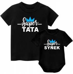 Zestaw koszulek Super TATA SYNEK Prezent r. 92