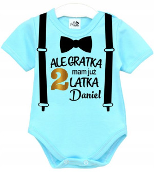 Body kr rękaw URODZINY 2 latka SZELKI MUCHA r. 98