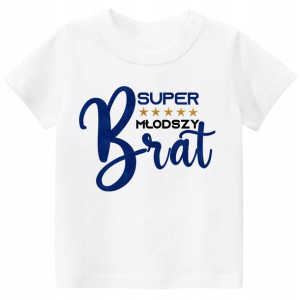Koszulka z nadrukiem Tshirt Super młodszy brat 98