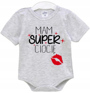 Body kr. rękaw napisy Mam super ciocię r. 62