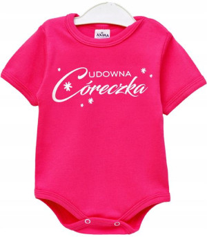Body krótki rękaw napisy Cudowna córeczka r. 98