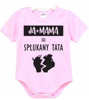 Body krótki rękaw napisy Spłukany tata r. 92