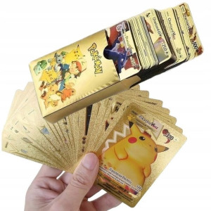 Kolekcjonerskie Karty Pokemon Złote Gold 55 Szt