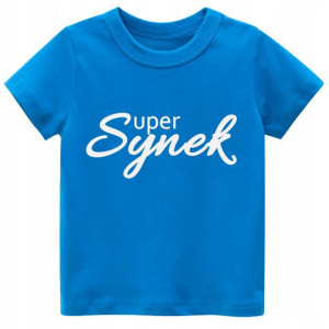 Koszulka z nadrukiem tshirt Super Synek r. 164