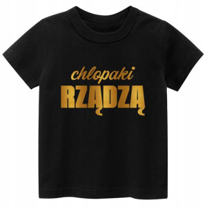 T-shirt, koszulka napisy Chłopaki rządzą r. 116