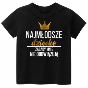 T-shirt, koszulka napisy Najmłodsze dziecko r. 98